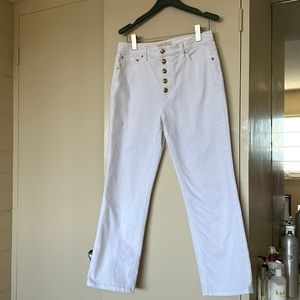 White Tory Burch Straight Leg Jeans